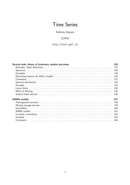 Time Series - STAT - EPFL