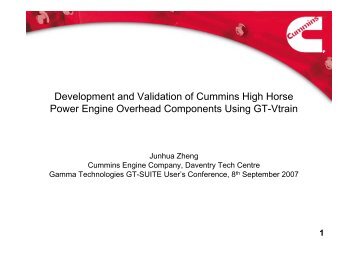 Development and Validation of Cummins High Horse Power Engine ...