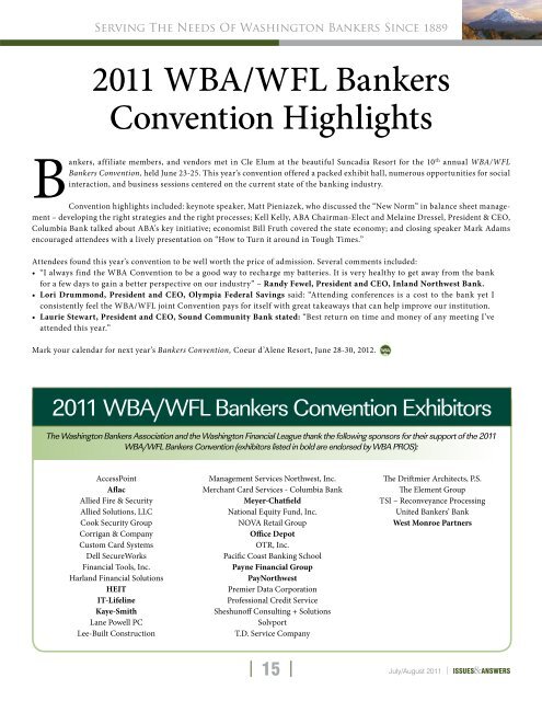 official publication of the washington bankers association - Media ...