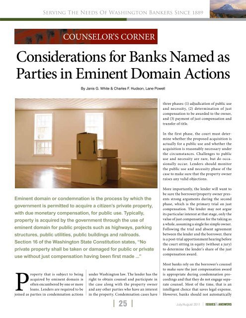 official publication of the washington bankers association - Media ...