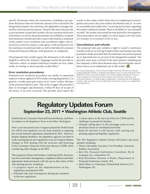 official publication of the washington bankers association - Media ...