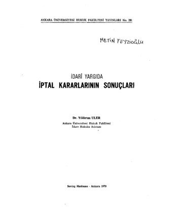 PDF Dosyası - Ankara Üniversitesi Kitaplar Veritabanı