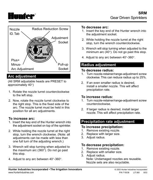 LIT380-SRM Instruction Sheet.pdf - Diamond Head Sprinkler Supply