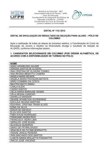 edital de chamada para seleÃ§Ã£o de tutores presenciais - CIPEAD