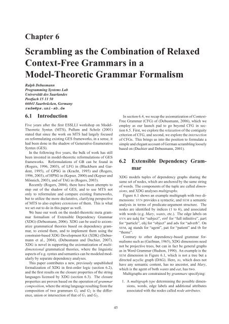 Scrambling as the Combination of Relaxed Context-Free Grammars in