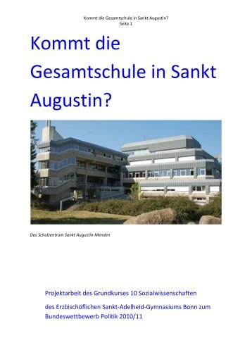Kommt die Gesamtschule in Sankt Augustin? - Sankt-Adelheid ...