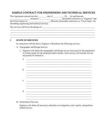 sample contract for engineering and technical services - Missouri ...