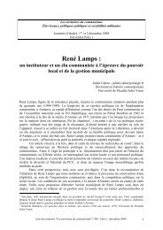 RenÃ© Lamps : - Centre d'histoire sociale du XXe siÃ¨cle