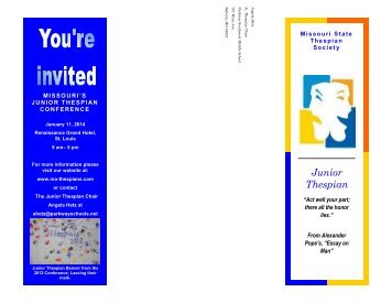 Jr. Thespian Registration Brochure - Missouri State Thespians