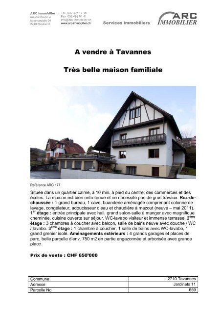 A vendre Ã  Tavannes TrÃ¨s belle maison familiale - Immo Jura