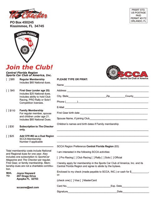 July 2013 Checker - Central Florida Region SCCA