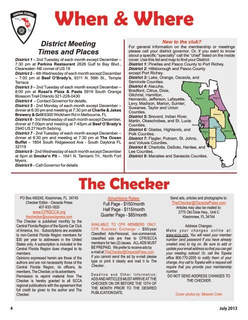 July 2013 Checker - Central Florida Region SCCA