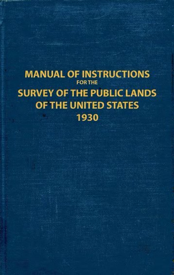 1930 Manual Of Instructions