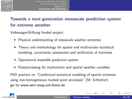 Petra Friederichs - Chair of Statistics STAT