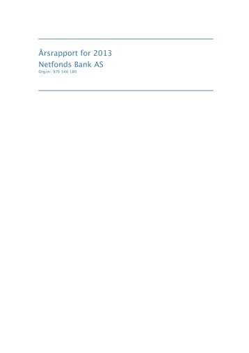 Offisielt regnskap for Netfonds Bank