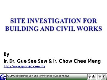 Site investigation for Building & Civil Works - Gnpgeo.com.my