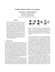 Manifold Alignment without Correspondence - University of ...