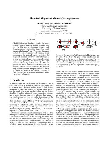 Manifold Alignment without Correspondence - University of ...