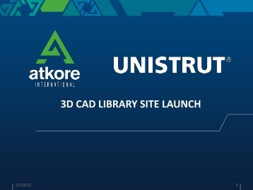 3D CAD LIBRARY SITE LAUNCH - Unistrut