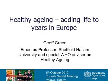 Healthy ageing â adding life to years in Europe