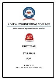 1st year - Aditya Engineering College