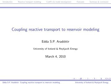 Coupling reactive transport to reservoir modeling - Georg