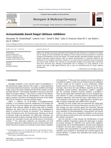 Acetazolamide-based fungal chitinase inhibitors - Daan van Aalten ...