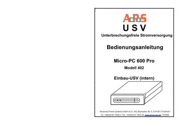 Benutzerhandbuch - AdPoS USV