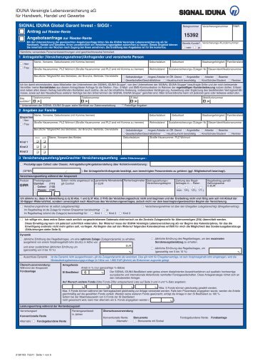 SIGGI - Antrag auf Riester-Rente - SIGNAL IDUNA ...