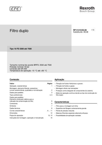 Filtro duplo - Bosch Rexroth