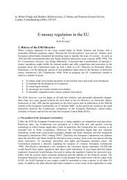 Malte Krueger, 'E-money regulation in the EU'