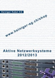 Aktive Netzwerksysteme 2012/2013 - Heiniger Kabel AG
