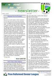 FRSL Newsletter Issue 5 - Free Reformed Soccer League