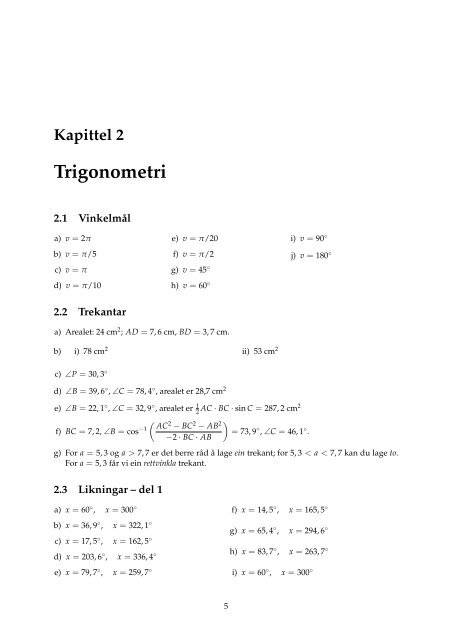 Kapittel 1 Algebra