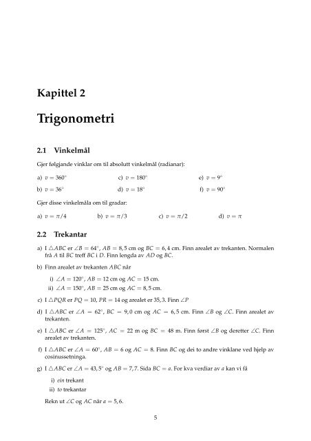 Kapittel 1 Algebra