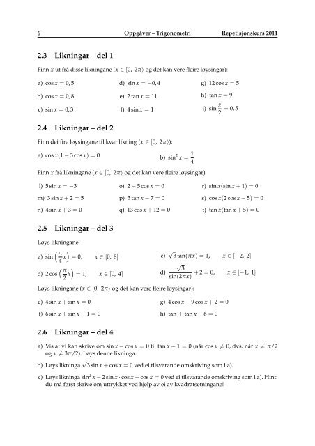 Kapittel 1 Algebra