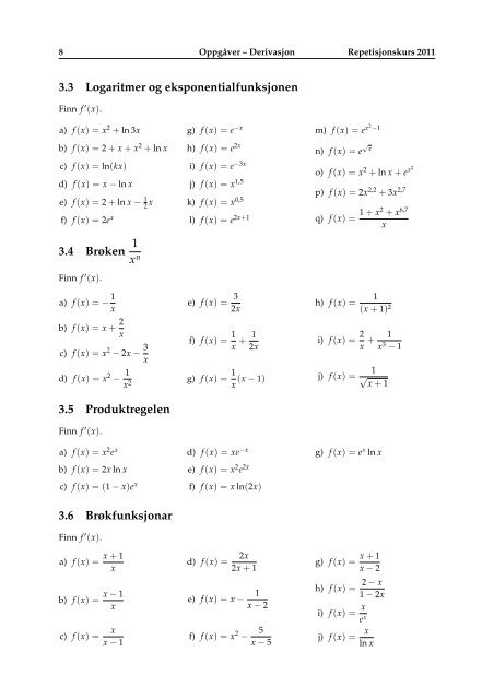 Kapittel 1 Algebra