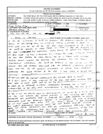 Page 1 SWORN STATEMENT For use of this form, see AR 190-45 ...