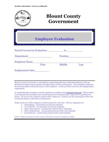 Employee Evaluation Form - Blount County Government