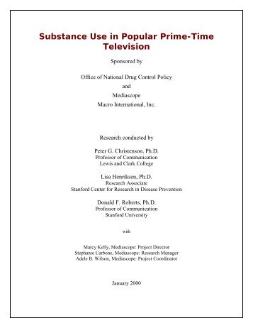 Substance Use in Popular Prime-Time Television