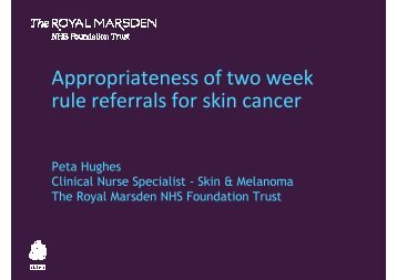 Peta Hughes - The Royal Marsden