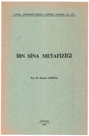 PDF Dosyası - Ankara Üniversitesi Kitaplar Veritabanı