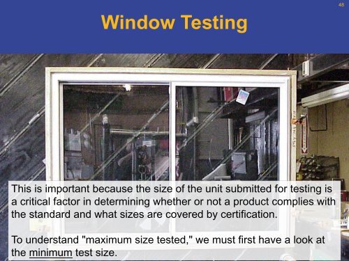 Specifying Windows and Doors Using Performance Standards