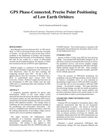 GPS Phase-Connected, Precise Point Positioning of Low Earth ...