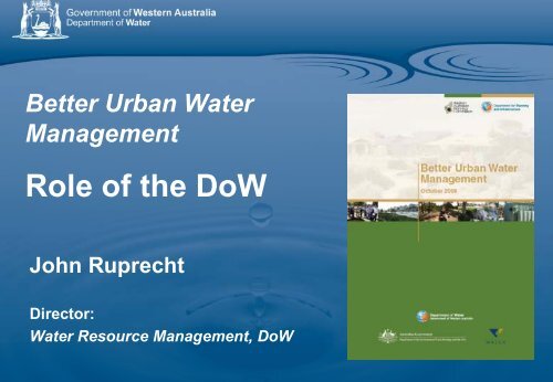 Better Urban Water Management - Urban Development Institute of ...