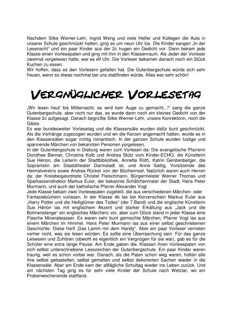 Kinder-ECHO 10.12.08 - Gutenbergschule Dieburg