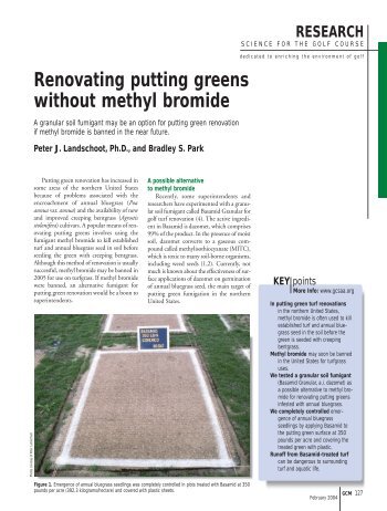 Renovating putting greens without methyl bromide - GCSAA
