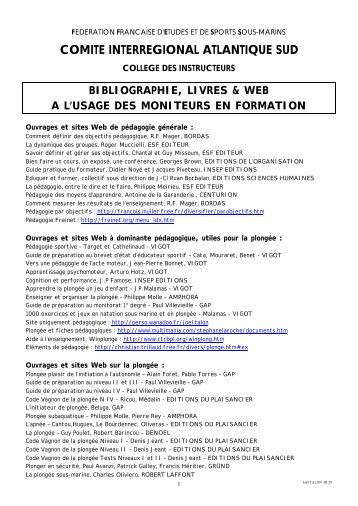 liste bibliographique sur la pédagogie - Jacquet Stephan - Free