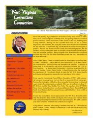 Commissioner's Comments - West Virginia Division of Corrections