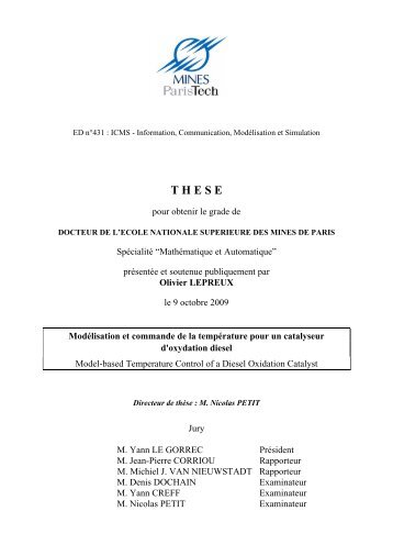 Model-based Temperature Control of a Diesel Oxidation ... - Pastel